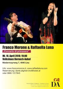 FRANCO MORONE & RAFFAELLA LUNA - Concerto di primavera @ Volkshaus Dornach - Auhof | Linz | Oberösterreich | Österreich